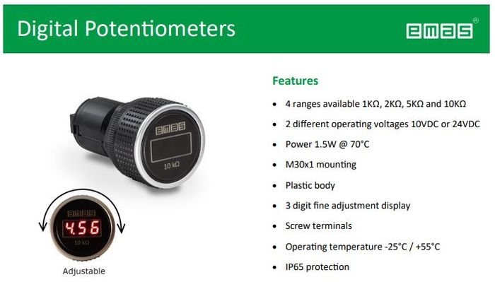 EMAS Digital Potentiometers (0 - 10 Volt)